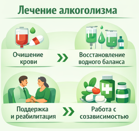 лечение алкоголизма в Альметьевске этапы